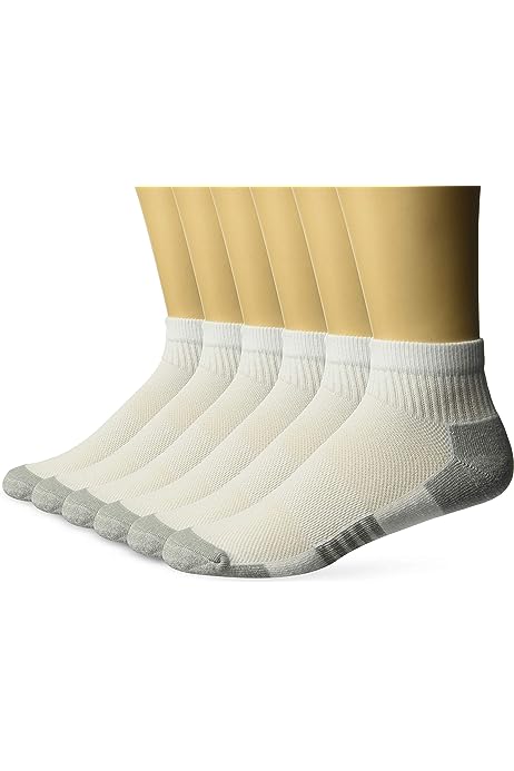 Men's Performance Cotton Cushioned Athletic Ankle Socks, 6 Pairs