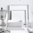 Stone lain Grace Square Stoneware Dinnerware Set, 24 Piece Service For 8, White