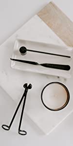 black candle care kit, Wick Trimmer, Candle Snuffer, Wick Dipper, modern home decor