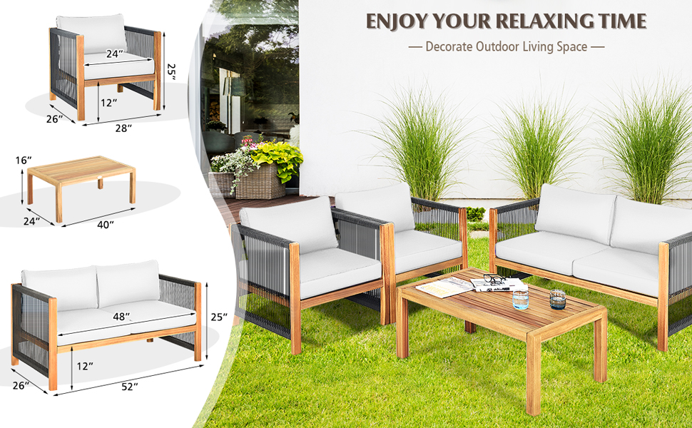 outdoor sofa and table set