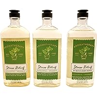 Lot of 3 Bath & Body Works Aromatherapy Stress Relief Eucalyptus Spearmint Body Wash & Foam Bath (Eucalyptus Spearmint)