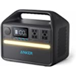 Anker Portable Generator 512Wh, 535 Portable Power Station (PowerHouse 512Wh), 500W 9-Port Outdoor Generator with 4 AC Outlets, 60W USB-C PD Output, LED Light for Camping, RV, Emergencies, and More