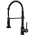 OWOFAN Kitchen Faucets Commercial Solid Brass Single Handle Single Lever Pull Down Sprayer Spring Kitchen Sink Faucet Matte B