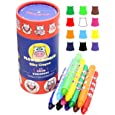 12 Colors Toddler Crayons - Non Toxic Crayons Kokonuzz Silky Crayons Washable Baby Crayon - Twistable Gel Window Crayons Safe for Infant, Kids and Children Flower Monaco