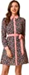 Allegra K Women's Contrast Collar Button Front Vintage Long Sleeve Floral Shirt Dress