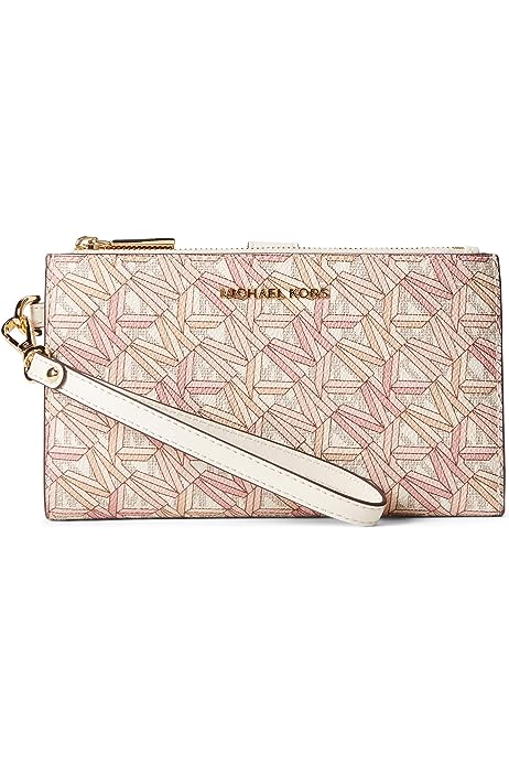 Jet Set Double Zip Wristlet Smokey Rose Multi 2 One Size