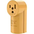 RVGUARD 50 Amp NEMA 6-50R Surface Mount Receptacle, 125/250 Volt Power Outlet, Yellow, ETL Listed