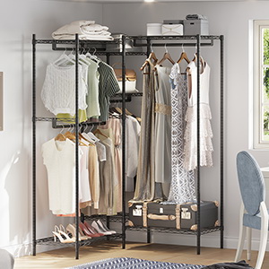 L shape garment rack