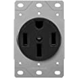 ENERLITES 50 Amp Range Receptacle Outlet for RV and Electric Vehicles, NEMA 14-50R, 3-Pole, 4 Wire (8, 6, 4 AWG Copper Only), 125/250V, 66500-BK, Black