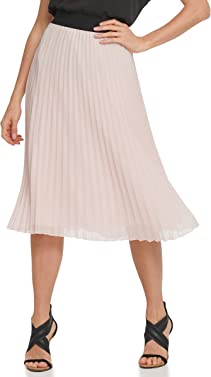 DKNY SPORTSWEAR Women's Pull on Pleated Everyday Midi Skirt