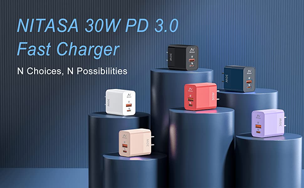 30w usb c wall charger pd iphone 13 12 pro max samsung galaxy s21 S22 usb-c power quick charge 3.0