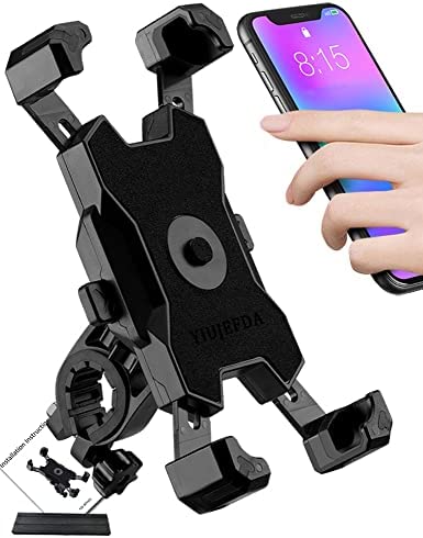 2022 Upgraded Bike Phone Mount, Easy Install and Quick Release Bicycle - Motorcycle Handlebar Phone Mount Holder, YIUJEFDA Bike Phone Holder for iPhone and More 4.7-6.8 inch Cell Phone