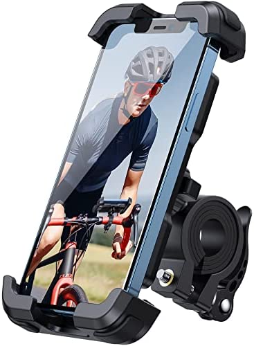 Motorcycle Phone Mount, Bike Phone Holder - Lamicall Upgrade Adjustable Cell Phone Holder, Bicycle Scooter Handlebar Phone Cradle Clip for iPhone 14 Plus / Pro Max / 13, Galaxy S9 and 4.7 - 6.8" Phone