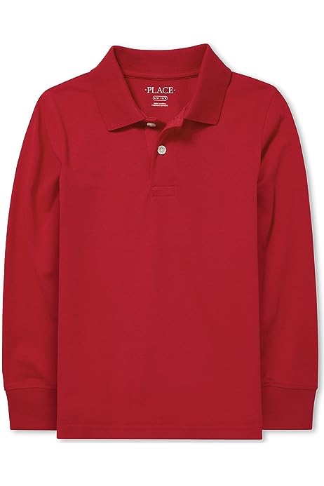 Boys' Long Sleeve Jersey Polo, Extra Soft