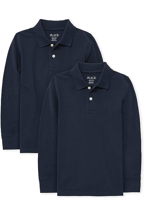 Boys' Multipack Long Sleeve Pique Polos