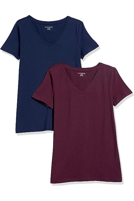 Women's Classic-Fit Short-Sleeve V-Neck T-Shirt, Multipacks