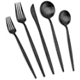 Vanys Silverware Set, Matte Black Flatware Cutlery Set Service for 4, Satin Finish 20 Piece Stainless Steel Utensils Set for Home and Restaurant, Dishwasher Safe