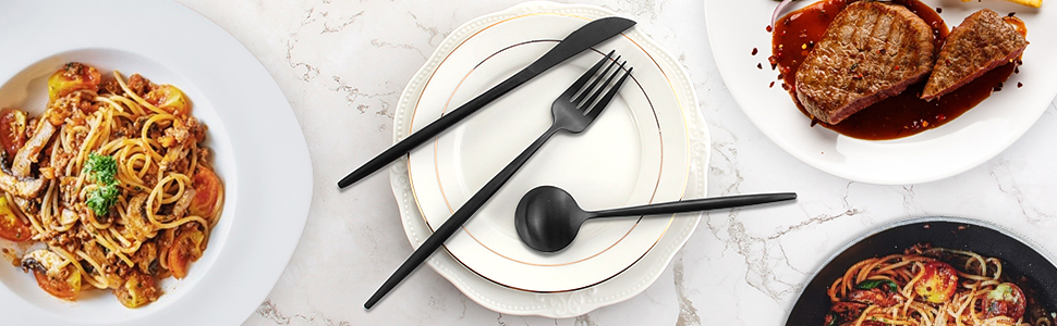 black silverware