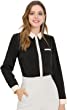 Allegra K Women's Contrast Collar Shirt Chiffon Long Sleeve Work Office Blouse