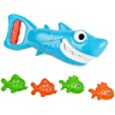 INvench Shark Grabber Baby Bath Toys - 2021 Upgraded Blue Shark with Teeth Biting Action Include 4 Toy Fish Bath Toys for Boys Girls Toddlers