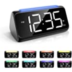 Digital Alarm Clock, Netzu Alarm Clocks for Bedrooms with 8 Color Night Light, Large LED Display, Dual Alarm, Dimmer, USB Charger Port, Bedside Clock for Kids, Seniors (Upgrade)