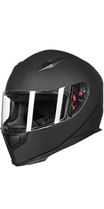 ILM Full Face Motorcycle Street Bike Helmet with Removable Winter Neck Scarf 2 Visors Sun Lens DOT