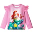 Mermaid Sweatshirt for Girls Toddler Princess Hoodies Pullover Ruffle Long Sleeves Cartoon Shirt Birthday Gift 3-8 Years A Pink