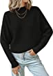 ZESICA Women's 2023 Fall Turtleneck Batwing Long Sleeve Ribbed Knit Casual Soft Pullover Sweater Jumper Top