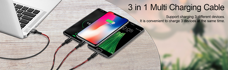 3 in 1 multi charging cable