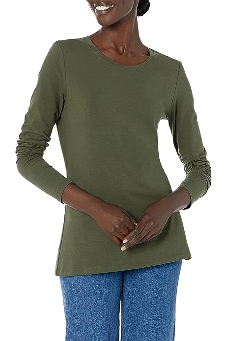 Women's Classic-Fit Long-Sleeve Crewneck T-Shirt (Available in Plus Size)