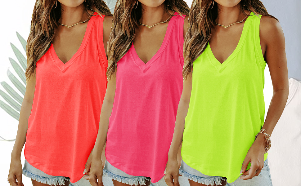 deep v neck tank top