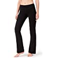 NAVISKIN Women&#39;s Bootcut Yoga Pants Bootleg Pants Back Pockets Petite/Regular/Tall Length 31&quot; Inseam Black Size L