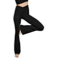 Esobo Women&#39;s Bootleg Yoga Pants Crossover High Waisted Wide Leg Workout Flare Pants Bootcut Work Pants Dress Pants Black