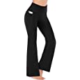 Heathyoga Women Bootcut High Waist Yoga Pants with Pockets, Black, Large