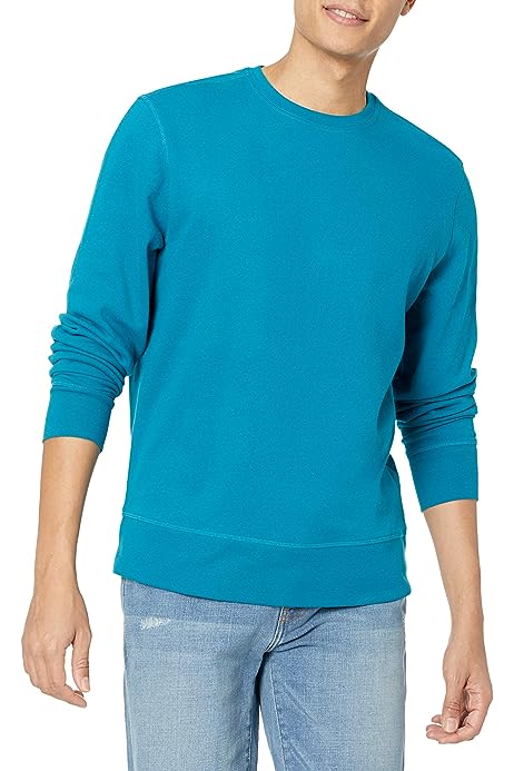 Men's Long-Sleeve Lightweight French Terry Crewneck Sweatshirt