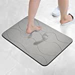 Stone Bath Mat,Diatomaceous Earth Shower Mat, Nonslip Super Absorbent Bath Mat Quick Drying Hard Bathroom Floor Shower Mats, Eco-Friendly Easy to Clean(23.62x15.75x0.39 inch) (Grey Waves)