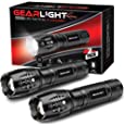 GearLight LED Flashlight Pack -2 Bright, Zoomable Tactical Flashlights with High Lumens and 5 Modes for Emergency and Outdoor Use -Camping Accessories -S1000