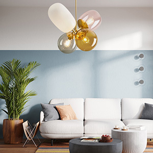  Glass Globe Colorful Pendant Light