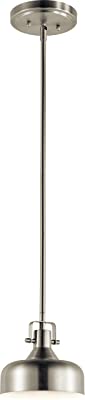 Kichler Lighting 11301NILED One Light Mini Pendant, Brushed Nickel