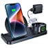 KKM Wireless Charger, 3 in 1 Qi-Certified Fast Wireless Charging Station Compatible with iPhone 14 Pro/14 Pro Max/14/14 Plus/