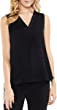 Vince Camuto Women's Sleeveless V-Neck Rumple Blouse