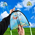 2 Pcs Lewabov Children&#39;s Thumb Ejection Kite, Mini Slingshot Kite, Stringless Beach Kite Easy to Fly Waterproof Toys for Kids, Teens, Boys, Girls 4-18 Years Old,Small Funny Outdoor Sports Toys.