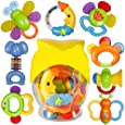 Babies Teethers Toys, 8pcs Babies Grabs Teethers Toys Educational Toys Gifts Sets for 3, 6, 9, 12 Month Newborns Infants