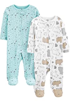 Unisex Babies'' Cotton Footed Sleep and Play, Pack of 2