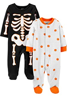 Unisex Babies'' Halloween Cotton Snap Footed Sleep and Play, Pack of 2