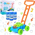 SIIFMVEOE Bubble Lawn Mower for Toddlers, Automatic Blower Machine with Music, Bubble Solution Included, Gardening Push Outdoor Toys for Toddler, Birthday Gift for Boys Girls