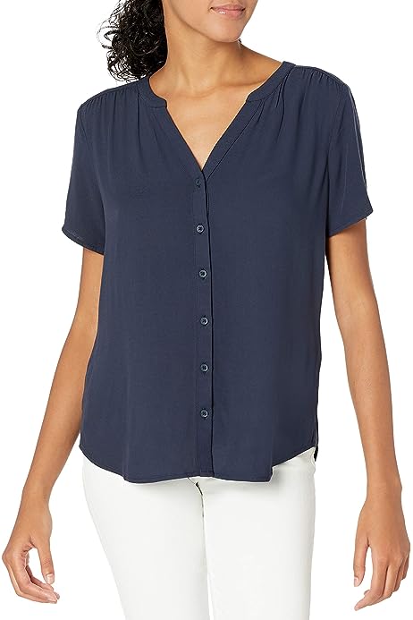 Women's Short-Sleeve Woven Blouse