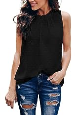 Womens Casual Sleeveless Shirts Halter Neck Leopard Print Tank Top and Blouses