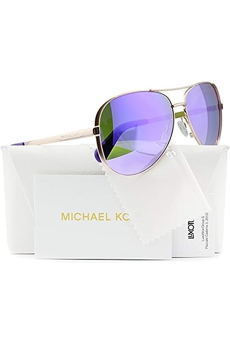 Michael Kors MK5004 Chelsea Aviator Sunglasses ,womens,Rose Gold w/Purple Mirror (1003/4V) MK 5004 10034V 59mm Authentic