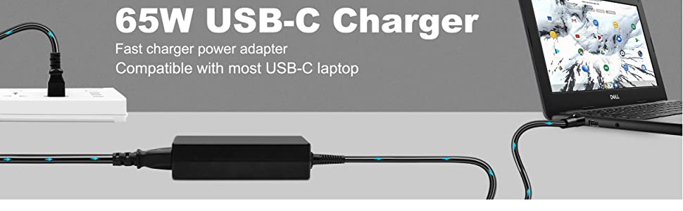 65W Dell Chromebook Charger